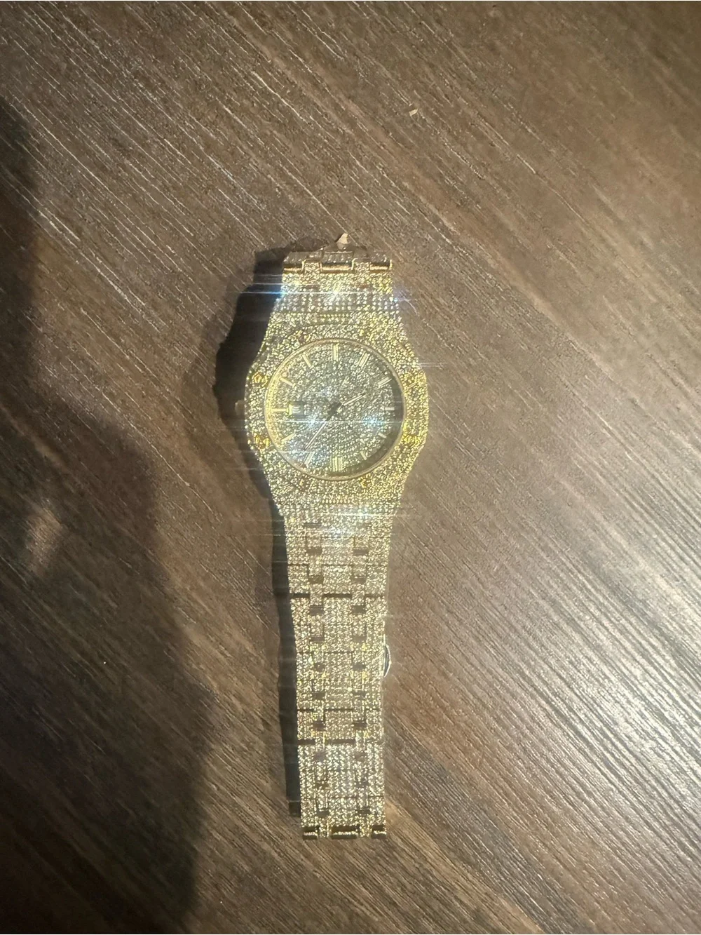 Gold Tone Crystal Pavé Bracelet Watch